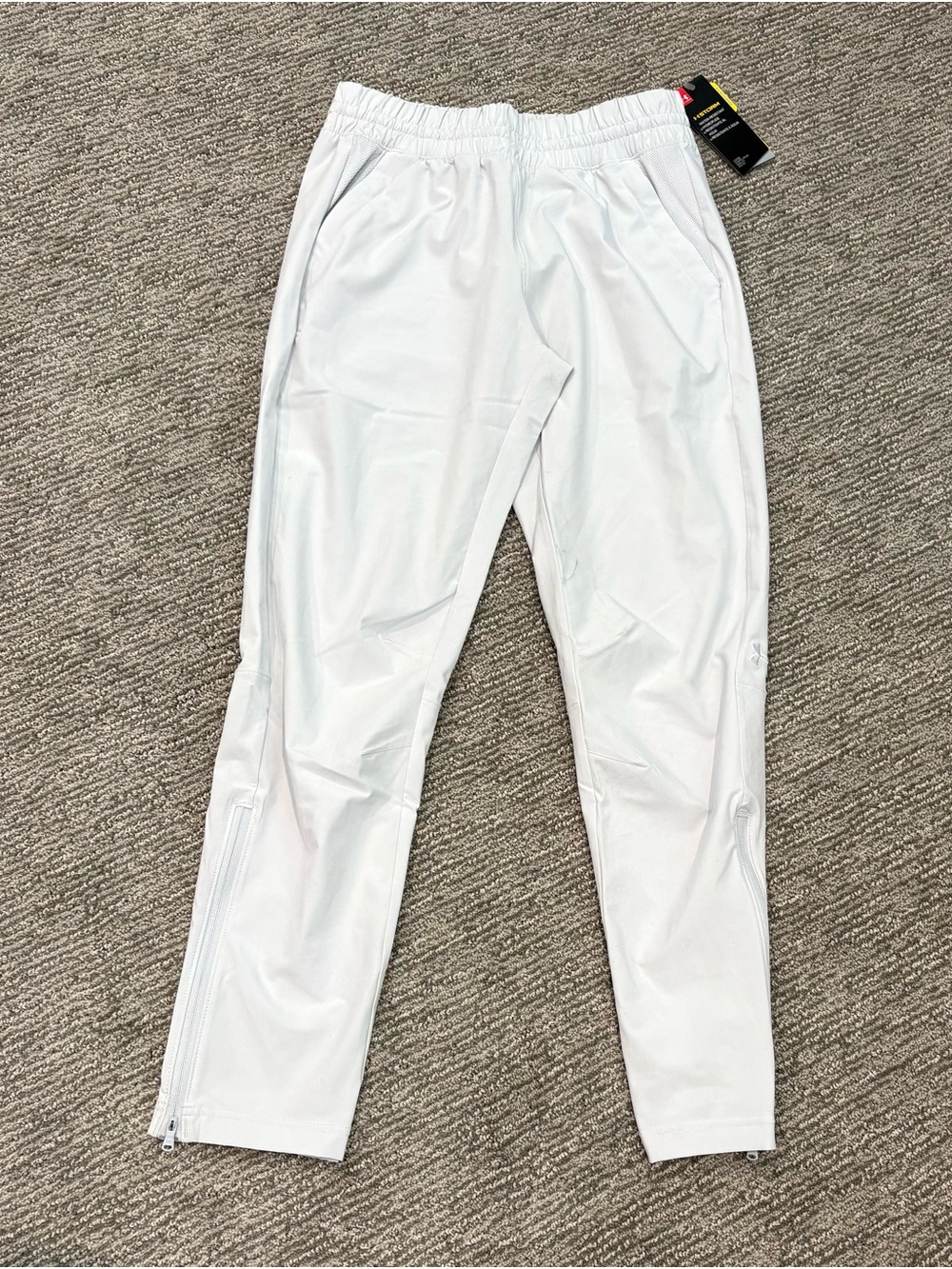 Under Armour Light Gray Warm-Up Track Pants